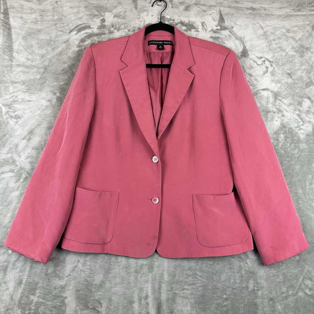 Josephine Chaus Silk Blazer Women's 16 Dusty Rose Pink